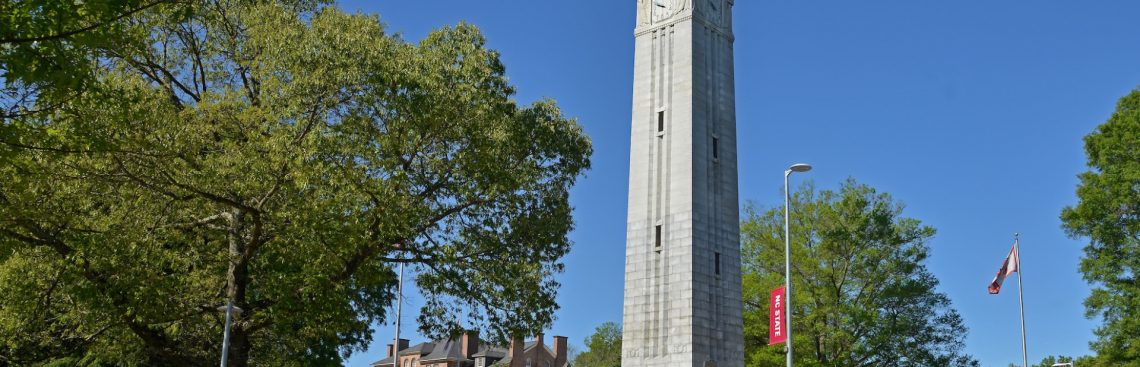 NCSU Memorial Belltower on a spring day.