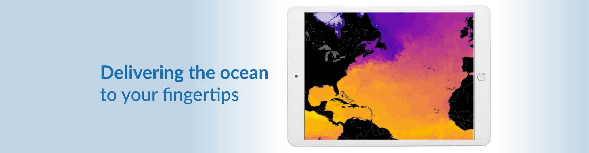 Atlantic sea surface temp on white tablet
