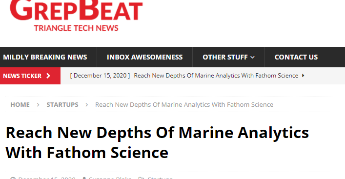 GrepBeat headline about Fathom Science